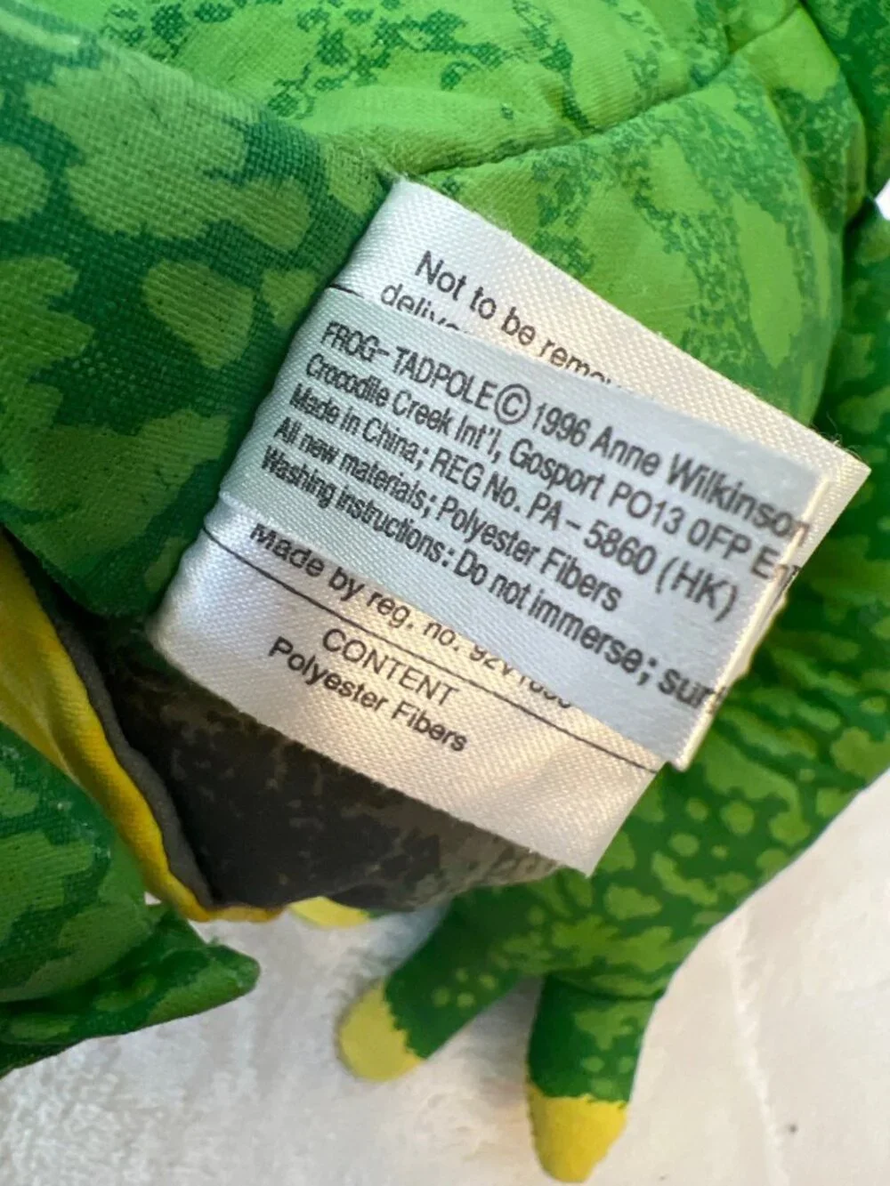 Frog Tadpole Crocodile Creek Anne Wilkinson Metamorphosis Plush 1996 Vintage 9”
